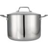 imageTramontina TriPly Clad Stainless Steel 10Piece Cookware Set with Glass Lids Pots and Pans Kitchen Set InductionReady DishwasherSafe Made in BrazilStock Pot
