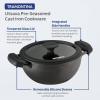 imageTramontina Utsava 23Quart PreSeasoned Cast Iron Kadai with Lid Small Kadhai Pot for Indian Cooking23 Quarts