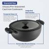 imageTramontina Utsava 23Quart PreSeasoned Cast Iron Kadai with Lid Small Kadhai Pot for Indian Cooking49 Quarts