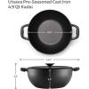 imageTramontina Utsava 23Quart PreSeasoned Cast Iron Kadai with Lid Small Kadhai Pot for Indian Cooking49 Quarts