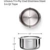 imageTramontina Utsava 34Quart TriPly Clad Stainless Steel Tope with Lid Patila Pot for Indian CookingStainless Steel