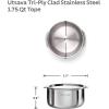 imageTramontina Utsava 34Quart TriPly Clad Stainless Steel Tope with Lid Patila Pot for Indian CookingStainless Steel