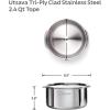 imageTramontina Utsava 34Quart TriPly Clad Stainless Steel Tope with Lid Patila Pot for Indian CookingStainless Steel
