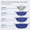 imageTramontina Utsava 4Quart TriPly Clad Stainless Steel Kadai with Lid Large Kadhai Pot for Indian CookingStainless Steel