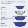 imageTramontina Utsava 4Quart TriPly Clad Stainless Steel Kadai with Lid Large Kadhai Pot for Indian CookingStainless Steel