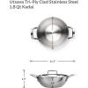 imageTramontina Utsava 4Quart TriPly Clad Stainless Steel Kadai with Lid Large Kadhai Pot for Indian CookingStainless Steel