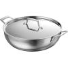 imageTramontina Utsava 4Quart TriPly Clad Stainless Steel Kadai with Lid Large Kadhai Pot for Indian CookingStainless Steel