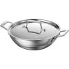 imageTramontina Utsava 4Quart TriPly Clad Stainless Steel Kadai with Lid Large Kadhai Pot for Indian CookingStainless Steel