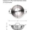 imageTramontina Utsava 4Quart TriPly Clad Stainless Steel Kadai with Lid Large Kadhai Pot for Indian CookingStainless Steel