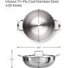 imageTramontina Utsava 4Quart TriPly Clad Stainless Steel Kadai with Lid Large Kadhai Pot for Indian CookingStainless Steel