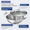 imageTramontina Utsava 4Quart TriPly Clad Stainless Steel Kadai with Lid Large Kadhai Pot for Indian CookingStainless Steel