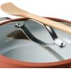 imageTramontina Vue AllinOne Plus Pan Set 5Quart Ceramic Non Stick Cooking Pan with Glass Lid Steamer Insert Beechwood Utensils Splatter Screen Pot Holder GreenTerracotta
