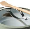 imageTramontina Vue AllinOne Plus Pan Set 5Quart Ceramic Non Stick Cooking Pan with Glass Lid Steamer Insert Beechwood Utensils Splatter Screen Pot Holder GreenGreen