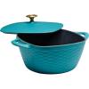 imagePrisma 7 Qt Enameled Cast Iron Covered Square Dutch Oven GrayTeal