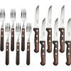 imageTramontina 12 Piece Silverware Set  Dark brown handle utensils set