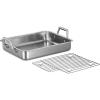 imageTramontina 135Inch Stainless Steel Roasting Pan with Rack Turkey Roaster for Oven Dishwasher Safe Made in Brazil135Inch