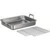 imageTramontina 135Inch Stainless Steel Roasting Pan with Rack Turkey Roaster for Oven Dishwasher Safe Made in Brazil15Inch