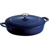 imageTramontina Bestow Enameled Cast Iron Braiser Pan with Lid 4quart BlueBlue