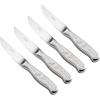 imageTramontina Churrasco 8Piece Silverware Set 5Inch Stainless Steel HighCarbon Blade Pointed Tip Kitchen Steak Knives and Forks DishwasherSafe4Piece