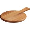 imageTramontina Cutting Board 1325 in x 9 in Teak Wood Round with Handle 81000026DS