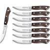 imageTramontina Porterhouse 8Piece Steak Knives 5Inch Stainless Steel HighCarbon Serrated Blade Kitchen Knife Set with Polywood Handle FullTang DishwasherSafe