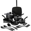 imageTramontina Primaware 15Piece Non Stick Cookware Set with Lids and Utensils Aluminum Nonstick Pots and Pans Kitchen Set StormStorm