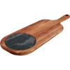 imageTramontina Provence 2Piece Cheese Serving Board with Marble Insert African Mahogany Cutting Board Natural Oil Finish