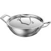 imageTramontina Utsava 4Quart TriPly Clad Stainless Steel Kadai with Lid Large Kadhai Pot for Indian CookingStainless Steel
