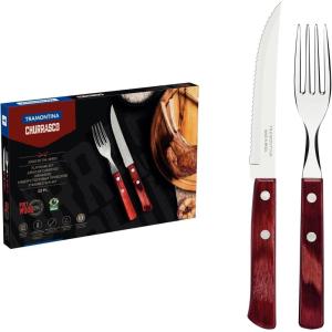 imageTramontina 12Pieces Barbecue Set 6 Knives 6 ForksRed