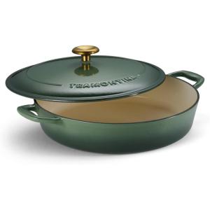 imageTramontina Bestow Enameled Cast Iron Braiser Pan with Lid 4quart BlueCactus