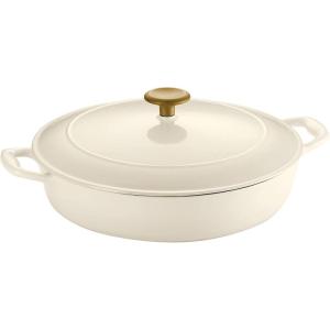 imageTramontina Bestow Enameled Cast Iron Braiser Pan with Lid 4quart BlueLatte