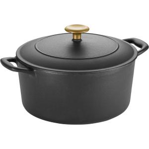 imageTramontina Bestow Enameled Cast Iron Braiser Pan with Lid 4quart BlueMatte Black