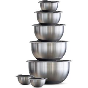 imageTramontina Covered Mixing Bowls Stainless Steel 14 Pc Gray 80202507DS