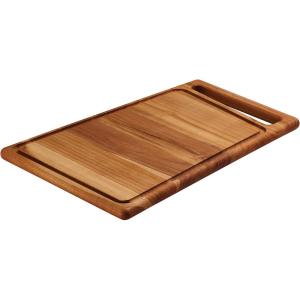 imageTramontina Cutting Board 1575 in x 105 in Teak Wood Rectangle with Groove 81000022DS