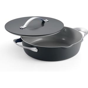 imageTramontina Fiora 425Quart Multipurpose Ceramic Non Stick Cooking Pan with Lid BlueGray