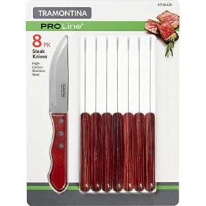imageTramontina Porterhouse Stainless Steel Steak Knife SetPointed Tip  8 Pieces