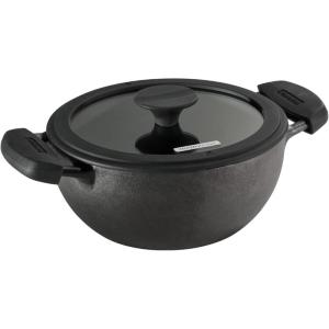 imageTramontina Utsava 23Quart PreSeasoned Cast Iron Kadai with Lid Small Kadhai Pot for Indian Cooking23 Quarts