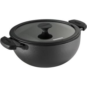 imageTramontina Utsava 23Quart PreSeasoned Cast Iron Kadai with Lid Small Kadhai Pot for Indian Cooking49 Quarts