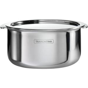 imageTramontina Utsava 34Quart TriPly Clad Stainless Steel Tope with Lid Patila Pot for Indian CookingStainless Steel