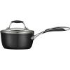 imageTramontina Gourmet Ceramica Deluxe Aluminum Deep Skillet with Lid Non Stick Frying Pan with Ceramic Interior 11inch Metallic Black Made in ItalySauce Pan