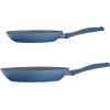 imageTramontina Solara 10 ampamp 12Inch Ceramic Non Stick Frying Pan Set HeavyGauge Aluminum Skillet with Nonstick Coating Dishwasher and Oven Safe Blue 2PackBlue