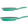 imageTramontina Solara 10 ampamp 12Inch Ceramic Non Stick Frying Pan Set HeavyGauge Aluminum Skillet with Nonstick Coating Dishwasher and Oven Safe Blue 2PackTeal
