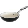 imageTramontina Gourmet Ceramica Deluxe Aluminum Deep Skillet with Lid Non Stick Frying Pan with Ceramic Interior 11inch Metallic Black Made in ItalyFry Pan