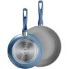imageTramontina Solara 10 ampamp 12Inch Ceramic Non Stick Frying Pan Set HeavyGauge Aluminum Skillet with Nonstick Coating Dishwasher and Oven Safe Blue 2PackBlue