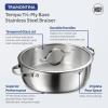 imageTramontina Tempo TriPly Base Stainless Steel 10Piece Cookware Set with Glass Lids Pots and Pans Kitchen Set InductionReady OvenSafe DishwasherSafeBraiser