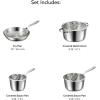 imageTramontina Tempo TriPly Base Stainless Steel 10Piece Cookware Set with Glass Lids Pots and Pans Kitchen Set InductionReady OvenSafe DishwasherSafeCookware Set