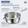 imageTramontina Tempo TriPly Base Stainless Steel 10Piece Cookware Set with Glass Lids Pots and Pans Kitchen Set InductionReady OvenSafe DishwasherSafeSaute Pan