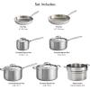 imageTramontina Signature TriPly Clad Stainless Steel 13Piece Cookware Set with Lids Pots and Pans Kitchen Set InductionReady DishwasherSafe NSFCertified11Piece