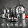 imageTramontina Signature TriPly Clad Stainless Steel 13Piece Cookware Set with Lids Pots and Pans Kitchen Set InductionReady DishwasherSafe NSFCertified11Piece