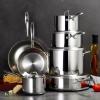 imageTramontina Signature TriPly Clad Stainless Steel 13Piece Cookware Set with Lids Pots and Pans Kitchen Set InductionReady DishwasherSafe NSFCertified12Piece